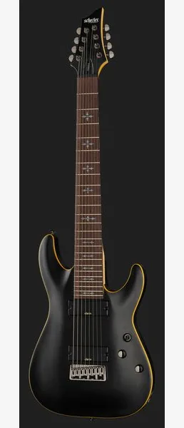 Schecter Demon-8 Aged Black Satin, detail 2