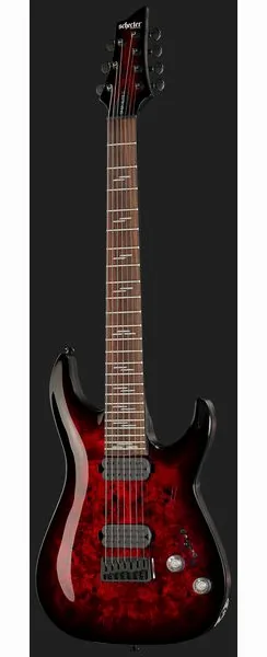 Schecter Omen Elite-7 Black Ch Burst, detail 2