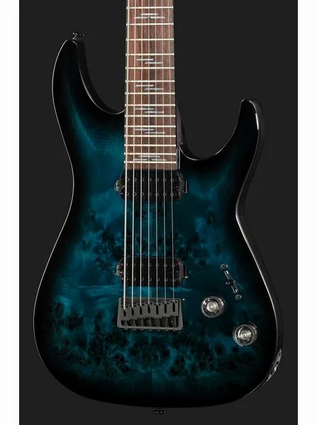 Schecter Omen Elite-7 See Blue Burst, detail 4