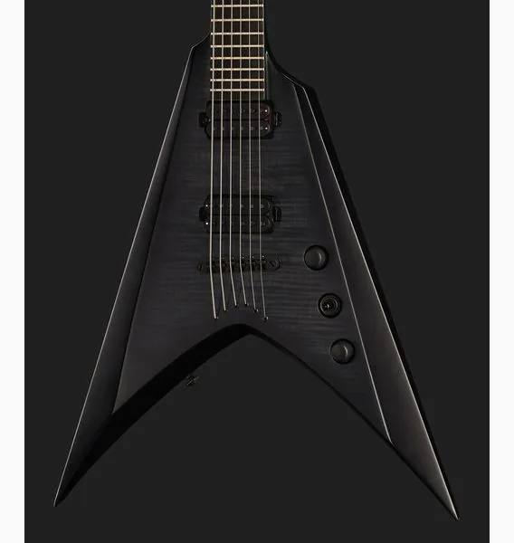 Solar Guitars V2.6FBB Baritone Flame Black, detail 4