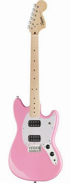 Squier Sonic Mustang HH Flash Pink, front view
