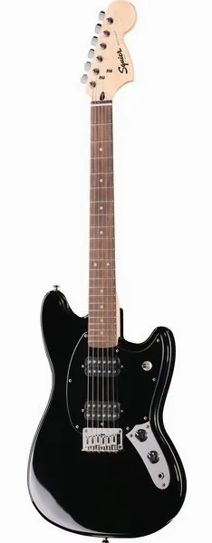Squier Sonic Mustang HH LRL BLK, front view
