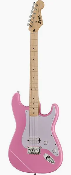 Squier Sonic Strat HT H Flash Pink, front view