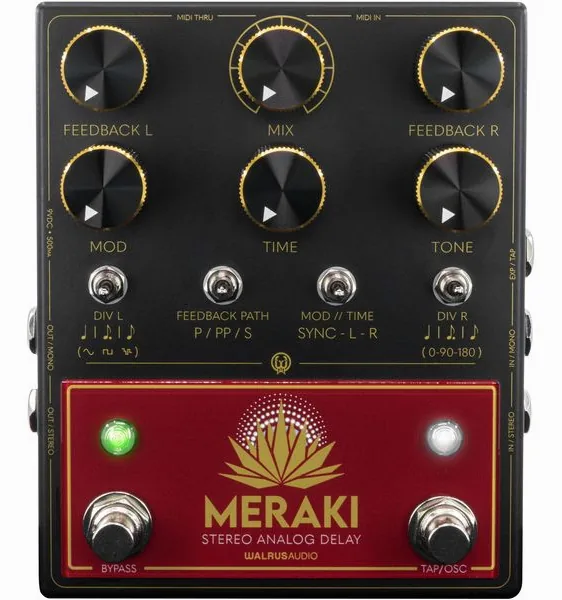 Walrus Audio Meraki Red Stereo Delay, front view